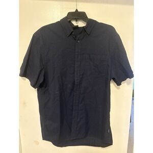 Men's Oakley Button Down Shirt Short Sleeve Black Size L